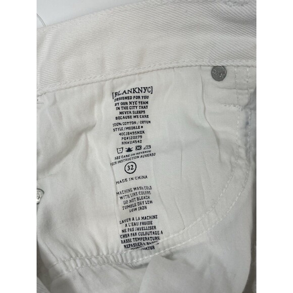 BLANK NYC High Rise Distressed Raw Hem White Denim Jean Shorts Sz 32 New - Picture 10 of 10